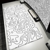 120x60cm White Topographic Map Mousepad Large Computer Keyboard Pad Xxl Lock Edge Mouse Mat Gamer Office Carpet Rubber Table Pad