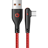 NNBILI 120W USB To Type-C Cable 90 Degree Elbow Mobile Phone Fast Charging For Huawei Mate 60 Xiaomi Samsung Charger Data Wire