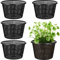 5pcs Plant Net Pot 8.3in Large Aquatic Plant Mesh Net Pot Plastic Flower Basket Grow Pot Net Basket Holder Vegetable Nursery Cup