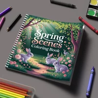 Coloring Book Spring Scenes for Adult Colouring Book, Birthday Day Gift, Back to School Supplies, Adults Cute Drawing Book