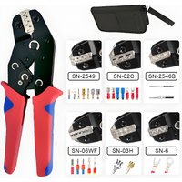 Crimping Tool For Dupont JST MOLEX Terminals,No/Pre Insulated Ferrules,Butt Connectors,Solar & Coax Connectors SN-58B 2549 2546B