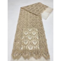 2026 African Sequins Beaded Lace Fabric High Quality Sequence Embroidery French Nigerian Lace Fabric for Wedding Dress