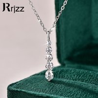 Rrjzz 5-Stone Moissanite Pendant Necklace D Color VVS1 Round Lab Diamond 14k Gold Silver Plated Necklace Jewelry Gifts with GRA