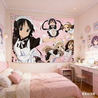1pc Anime Maid Tapestry, Polyester 2D Print, K-On! Maid Cafe Design, Wall Decor for Bedroom & Living Room, Anime Fan Room Accent