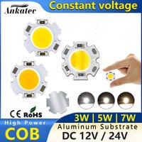 New 12V 24V DC LED COB Lamps Beads White Warm White Dual Color Lights Board 3W 5W 7W Aluminum Round 20mm for Downlight Spotlight