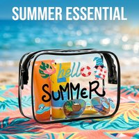 1pc Clear Beach Bag Summer Vacation Makeup Pouch Waterproof Travel Toiletry Organizer Transparent PVC Beach Survival Kit Wash Ba