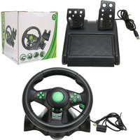 PC Racing Wheel Game Steering Wheel 180 Degree Car Racing Driving Wheel with Pedal for XBOX 360/PS3/PS2/PC Racing Game
