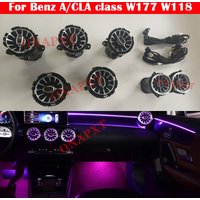 64-color Set For Mercedes-Benz A/CLA class W177 W118 LED Car Air Vent Turbine Outlet Nozzle Ambient Light Atmosphere Neon Lamp