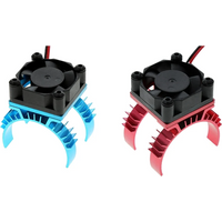 RC Parts Electric Car Motor Heatsink Cover + Cooling Fan for 1/10 Tamiya TT02 RC Car 540 550 3650 Motor Heat Sink,Blue