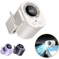 Portable Clip-On Fan with LED Display,USB Rechargeable Waist Fan for Car,Outdoor & Camping,Mini Air Cooler with Adjustable Speed