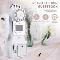 Retro style wedding party video guest book phone retro phone booth message recording MP4 video audio message book phone