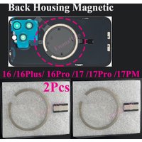 2Pcs Strong MagSafe Magnetic Metal Ring for iPhone 16 17 Pro Max Plus Wireless Charger Back Housing Magnet Repair Parts