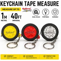 Rafford Mini Keychain Tape Measure 1m/40in Retractable Pocket Ruler with Key Ring, Dual Scale Metric/Imperial Measuring Tool