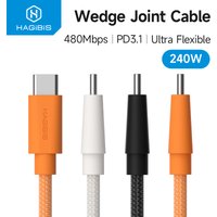 Hagibis USB C to USB C Cable Type-C 240W Fast Charging Cord Wedge Plug PD3.1 Charger Cable for iPhone 17 Pro Max Tablet Carplay