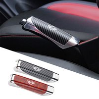 Leather Carbon Fiber Car Gear Handbrake Cover Interior Accessories For BMW Mini Cooper R50 R53 R55 R56 R60 R61 F54 F55 F56 F60
