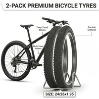 2Pcs Bike Tires 24 26 x 1.95 Inch Anti Slip MTB Mountain Bicycle Outer Tyre 53-559 53-507 Replacement for City Cruiser E-Bike