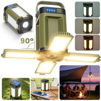 1Pack Solar Camping Light with USB Rechargeable LED Tent Lamp Waterproof Portable Flashlight for Fishing Outdoor Hiking