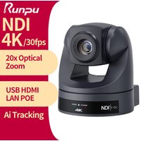 Runpu 4K30fps 20X Optical Zoom AI-Tracking Ptz NDI Camera HDMI LAN POE Live Streaming Broadcast Video Conference System Camera