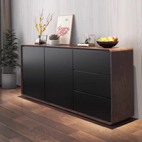 Luxury Wooden Sideboard Modern Convertible Portable Storage Display Cabinet Elegant Furniture for Home & Hotel Lobby