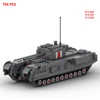 hot military WWII UK Army Churchill Infantry tank vehicles North Africa war weapons equipment Building Blocks model bricks toys