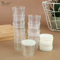 10PCS Plastic 20/30/50/100ml Clear Liquid Pill Measuring Cups With Lids Travel Pill Organizer Cup Container For Liquid Medicine