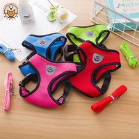 Hot summer small dog pet chest and back breathable dog chest and back suit cat outdoor traction rope child collar