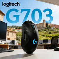 Logitech G703 Wireless Gaming Mouse - Ergonomic RGB Mechanical Optional Weights Macro Programmable FPS eSports Mouse