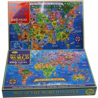 200pcs Jigsaw Puzzle United States World Map Paper Puzzles for Adults Children Decompression Game Kid Educational Gift Toys