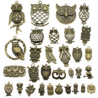 WYSIWYG 40g Antique Bronze Color Zinc Alloy Random Mix Styles Owl Charms DIY Handmade Craft For Jewelry Making
