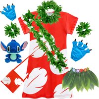 Lilo Costume for Girls Stitch Cosplay Princess Costume Short Sleeve Knee Length Anime Dresses Girl Casual Vestido Dresses