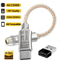 ALC5686 USB-C to 3.5mm Audio Adapter Headphone Amplifier HiFi DAC 32bit/384Khz Audio Decoder Type-C Converter for Samsung