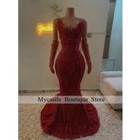 Red Diamond Prom Dresses 2026 With Veil Bodycon Mermaid Banquet Party Gowns Customized Sleeveless Strapless Vestidos de festai