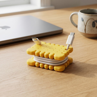Innovative rotating buckle structure of cookie shaped winding device, easy to assemble and simulate cookie desktop storage