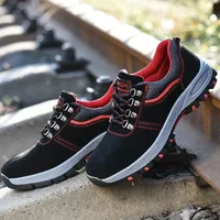 Women's Steel Toe Safety Boots Ankle Survival Anti-smashing Mid-plate Blue Safety Shoes for Protection