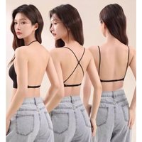 Top Hot Women Summer Lightweight Backless Halter Bra Thin Straps Seamless Push Up Small Bust Multi Wear Fuller Chest YEMOMOS-XL