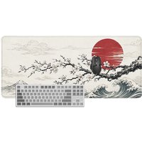 Mouse Pad Japanese Red Sun Wave Gamer printon demand Home Mousepad XXL Playmat Natural Rubber Office Soft Gaming laptop