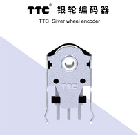 TTC Silver Wheel Encoder 8mm 9mm 10mm 11mm 14mm Rotary Mouse Scroll Silver Wheel Encoder With 1.74mm Hole Mark For PC Mouse