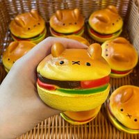 Squishy Stress Relief Toy Hamburger Pinching Cookies Soft Slow Rising Squeeze Toys Anxiety Relaxation Office Desktop Accessory