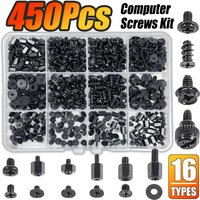 450Pcs Computer Screw Kit for PC Build & Repair, M.2 SSD Mounting, Motherboard Standoff, Case/SSD/HDD/Fan Screws All-in-One
