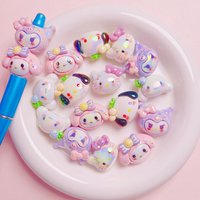 5/30PCS Cute cartoon resin straight hole bead DIY mobile phone chain bracelet necklace bead material jewelry accessories