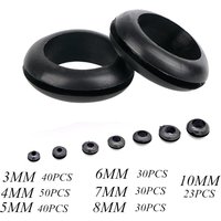 243Pcs/set Rubber Grommet Gasket Kits Electric box inlet outlet Seal ring for Wire Cable Black protector Assortment