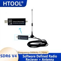 Najnowszy odbiornik radiowy sterowany programowo HTOOL RTL-SDR V4 R860 RTL2832U 1PPM TCXO HF BiasT SMA Radio sterowane programowo + Antena