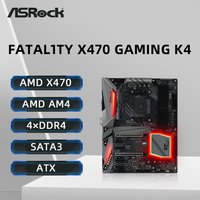 ASRock Fatal1ty X470 GAMING K4 Motherboard Support 1600 2700X 1700X 5600X 5700X3D 5800X3D 5800X CPU 4xDDR4 M.2 ATX AM4 Mainboard