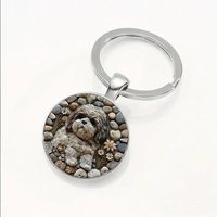 1 vintage Shih Tzu keychain, zinc alloy vintage pet enthusiast charm, ideal birthday gift for men and women