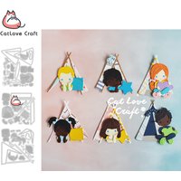 Catlove Slumber party Boy Girl Metal Cutting Dies Scrapbooking Stencil Die Cuts Card Making DIY Craft Embossing New Die For 2022