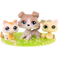 3 Pcs Minilpsshop Bobble Head Toys Color Blocking Collie # 67 Mini Kitten # 1074 # 134 And Accessories Kids Gift for lps