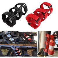 Adjustable Car Roll Bar Fire Extinguisher Mount Holder Fire Extinguisher Holder Belt for Jeep Wrangler TJ JK JL 1997-2018
