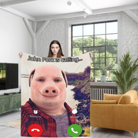 John Pork Funny Humorous Design Cozy Blanket Soft Warm Print Multi Purpose All Season Use Best Gift For Comedy Lovers