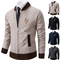 Pull Cardigan tricoté pour hommes, vêtements de Style coréen, manches longues, polaire, pardessus chaud, pull de Baseball, nouveau manteau en laine