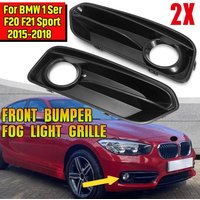Front Bumper Fog Light Racing Grilles For BMW 1 Series F20 F21 LCI Sport 2015-2018 Glossy Black 1 Pair Fog Lamp Grill Cover
